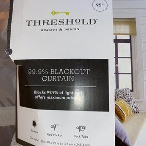 Threshold Gray linen Aruba Blackout window panel 95” x 50"